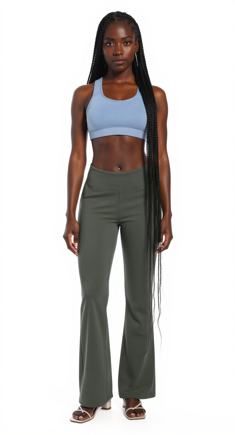 Bootcut Yoga Pants in Olive Gray — The Movie Night Edit style look